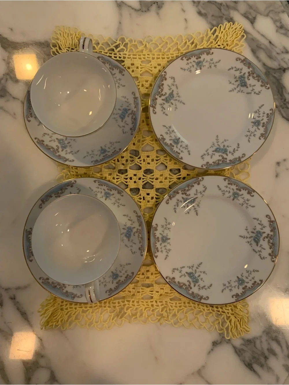 Vintage Imperial China Seville 5303 Tea Set Teacups Saucers Plates